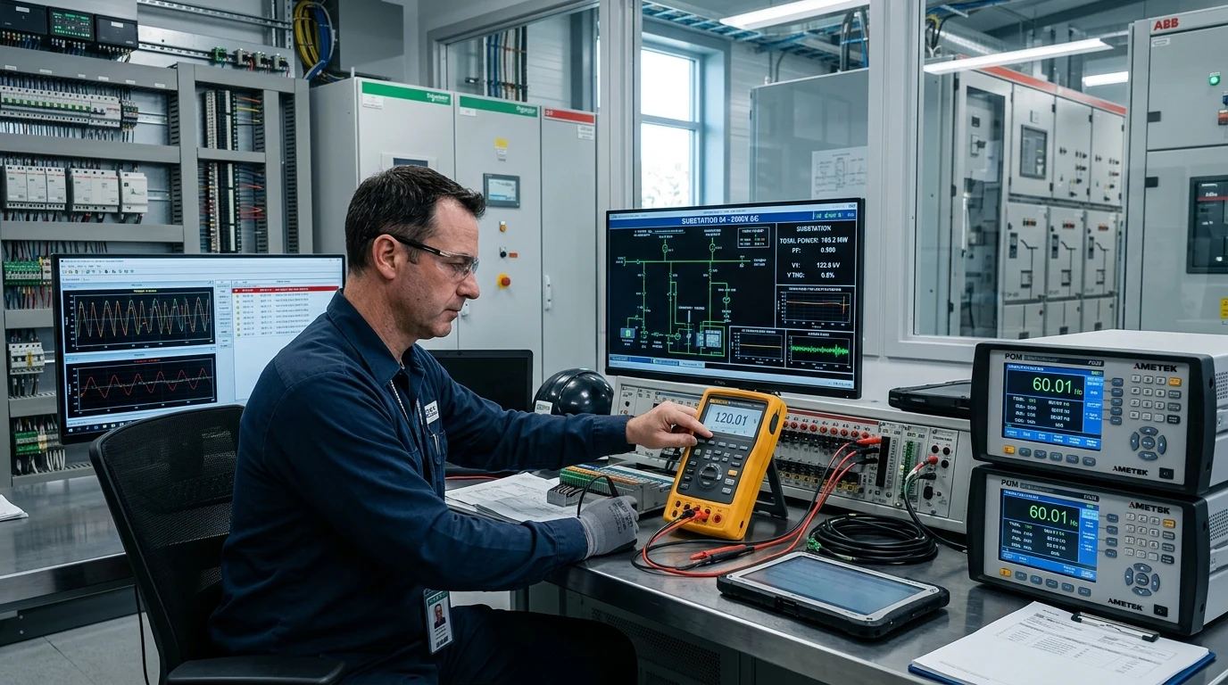 Five Crucial Roles of Instrumentation and Measurement in Renewable Energy 2 Engineer using precision measurement equipment in clean energy facility (AI Generated Image)